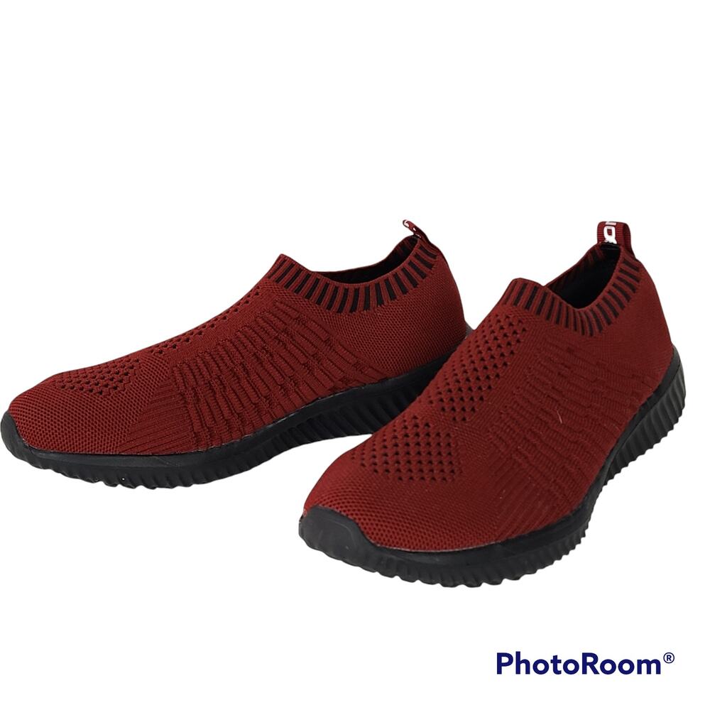 Tiosebon Maroon stretch knit slip on shoes, W38